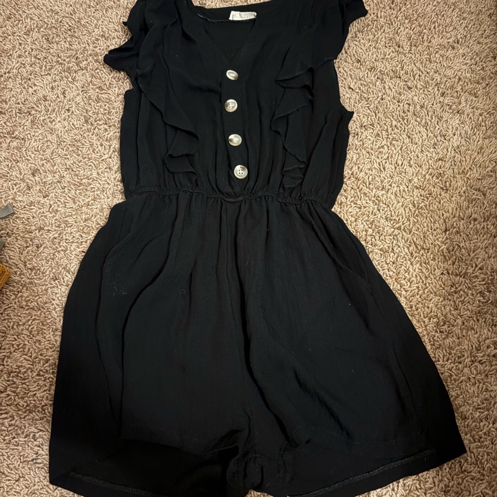 Black Ruffled Romper